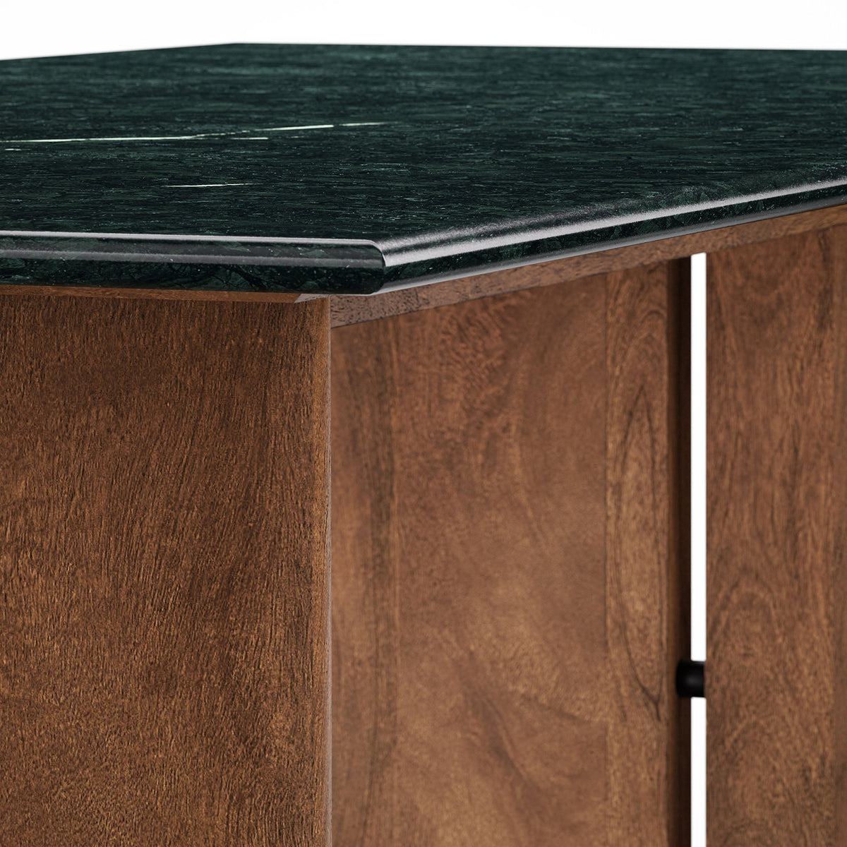 Amistad Walnut/Green 86 Inch Marble Dining Table - Ornate Home