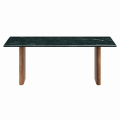 Amistad Walnut/Green Marble Coffee Table - Ornate Home