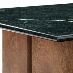 Amistad Walnut/Green Marble Coffee Table - Ornate Home