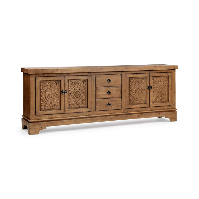 Amita Brown 3-Drawer 4-Door Cabinet