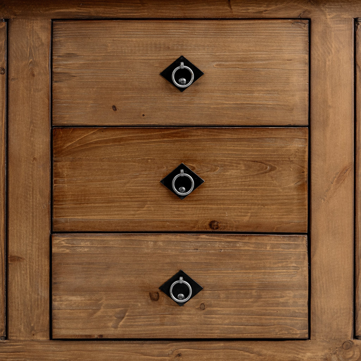 Amita Brown 3-Drawer 4-Door Cabinet