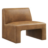 Amita Canyon Vegan Leather Armless Accent Chair - Ornate Home