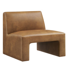 Amita Canyon Vegan Leather Armless Accent Chair - Ornate Home