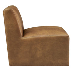 Amita Canyon Vegan Leather Armless Accent Chair - Ornate Home