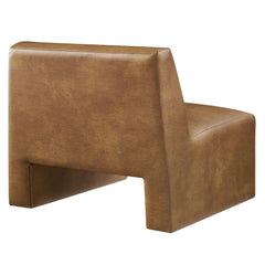 Amita Canyon Vegan Leather Armless Accent Chair - Ornate Home