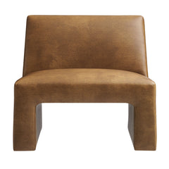 Amita Canyon Vegan Leather Armless Accent Chair - Ornate Home