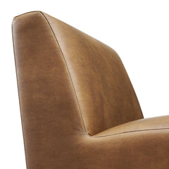 Amita Canyon Vegan Leather Armless Accent Chair - Ornate Home