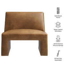Amita Canyon Vegan Leather Armless Accent Chair - Ornate Home