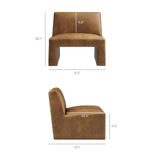 Amita Canyon Vegan Leather Armless Accent Chair - Ornate Home