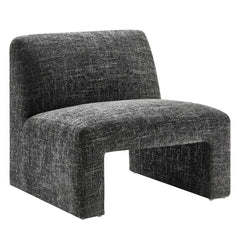 Amita Carbon Black Chenille Upholstered Accent Chair - Ornate Home