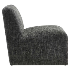 Amita Carbon Black Chenille Upholstered Accent Chair - Ornate Home
