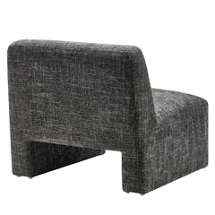 Amita Carbon Black Chenille Upholstered Accent Chair - Ornate Home