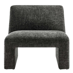 Amita Carbon Black Chenille Upholstered Accent Chair - Ornate Home