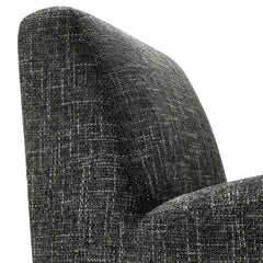 Amita Carbon Black Chenille Upholstered Accent Chair - Ornate Home