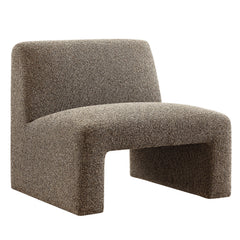 Amita Earth Lattice Boucle Upholstered Armless Accent Chair - Ornate Home