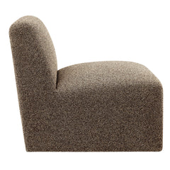 Amita Earth Lattice Boucle Upholstered Armless Accent Chair - Ornate Home