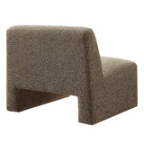 Amita Earth Lattice Boucle Upholstered Armless Accent Chair - Ornate Home