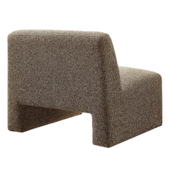 Amita Earth Lattice Boucle Upholstered Armless Accent Chair - Ornate Home