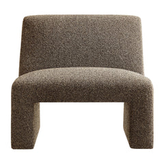 Amita Earth Lattice Boucle Upholstered Armless Accent Chair - Ornate Home