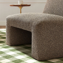 Amita Earth Lattice Boucle Upholstered Armless Accent Chair - Ornate Home