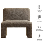 Amita Earth Lattice Boucle Upholstered Armless Accent Chair - Ornate Home