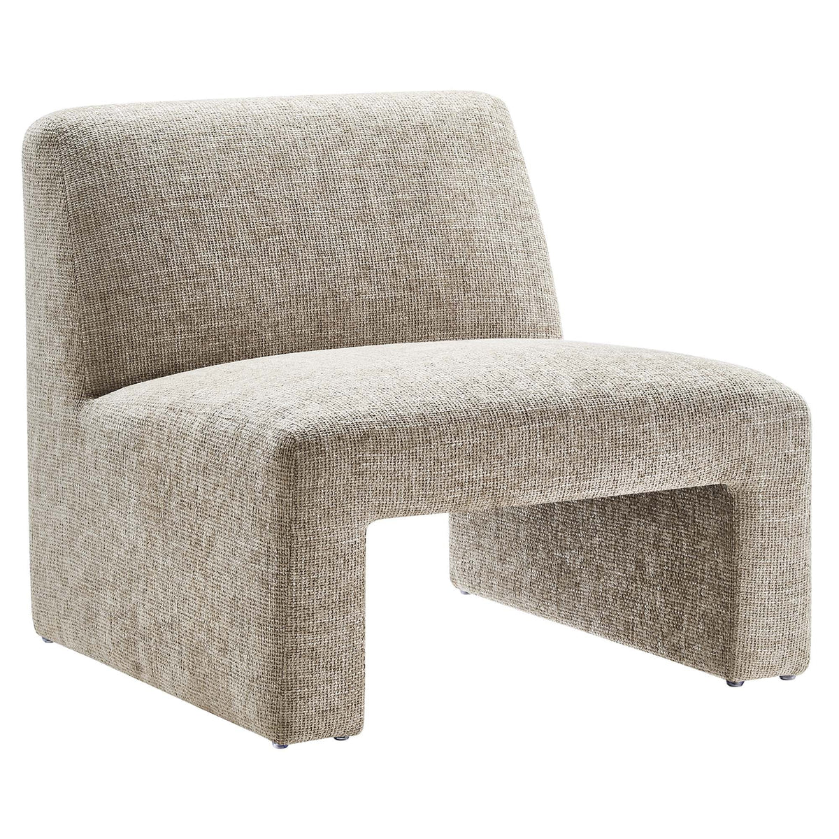 Amita Khaki Chenille Upholstered Accent Chair - Ornate Home