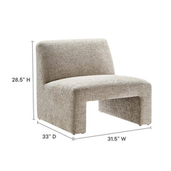 Amita Khaki Chenille Upholstered Accent Chair - Ornate Home