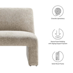 Amita Khaki Chenille Upholstered Accent Chair - Ornate Home