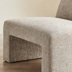 Amita Khaki Chenille Upholstered Accent Chair - Ornate Home