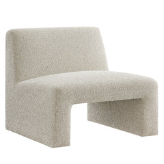 Amita Marble Lattice Boucle Upholstered Armless Accent Chair - Ornate Home