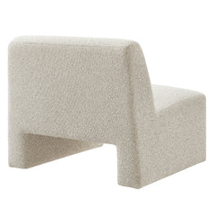 Amita Marble Lattice Boucle Upholstered Armless Accent Chair - Ornate Home