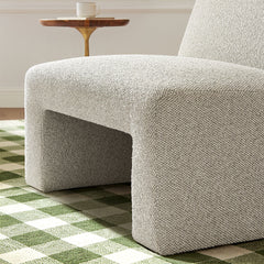 Amita Marble Lattice Boucle Upholstered Armless Accent Chair - Ornate Home