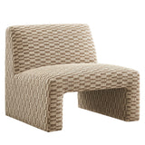 Amita Mineral Checked Woven Fabric Armless Accent Chair - Ornate Home