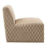 Amita Mineral Checked Woven Fabric Armless Accent Chair - Ornate Home