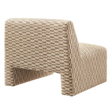 Amita Mineral Checked Woven Fabric Armless Accent Chair - Ornate Home