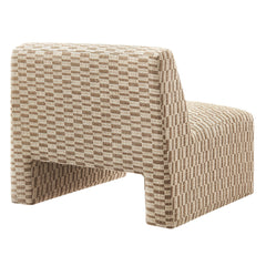 Amita Mineral Checked Woven Fabric Armless Accent Chair - Ornate Home