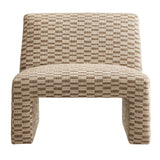 Amita Mineral Checked Woven Fabric Armless Accent Chair - Ornate Home