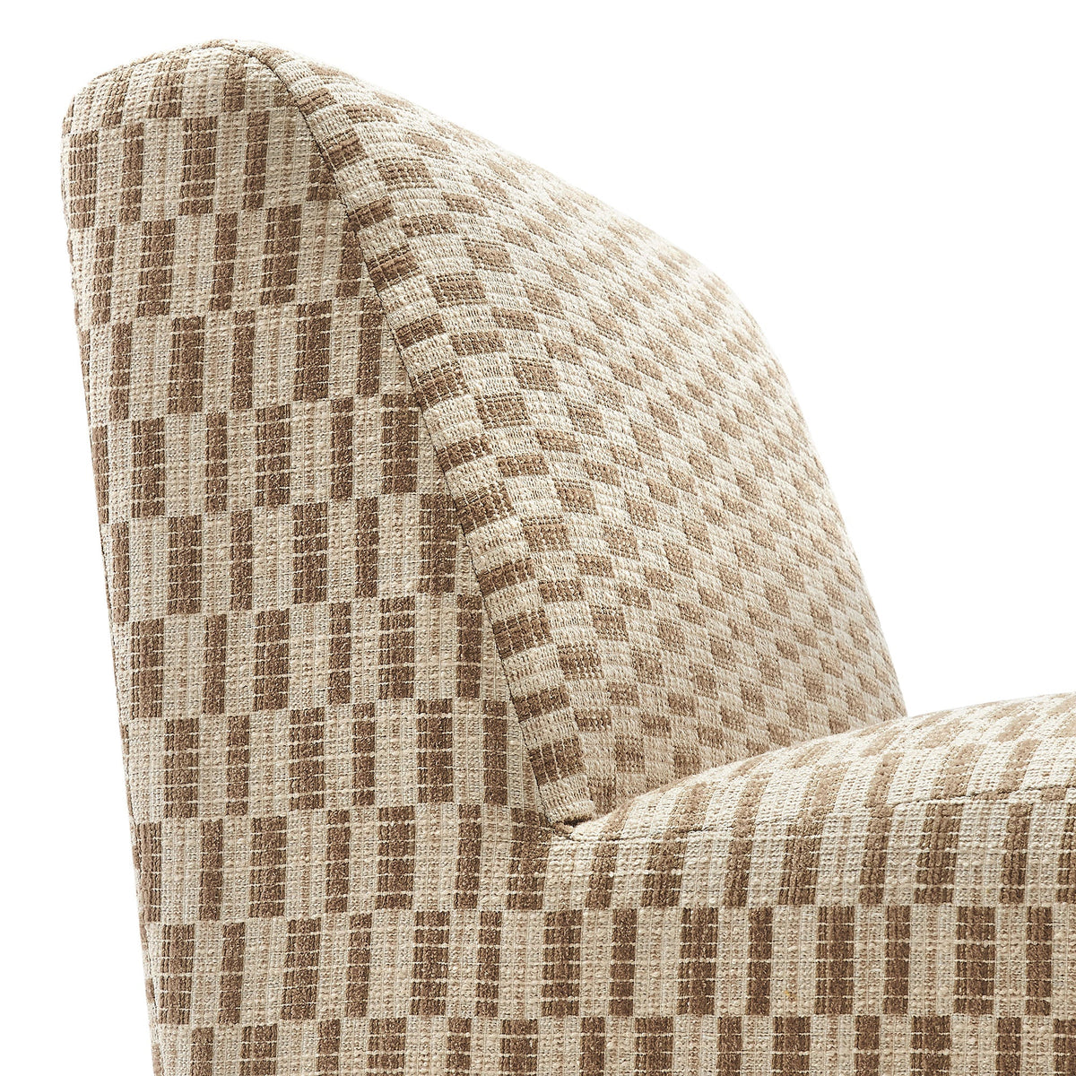 Amita Mineral Checked Woven Fabric Armless Accent Chair - Ornate Home