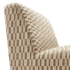 Amita Mineral Checked Woven Fabric Armless Accent Chair - Ornate Home