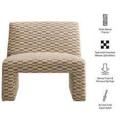Amita Mineral Checked Woven Fabric Armless Accent Chair - Ornate Home