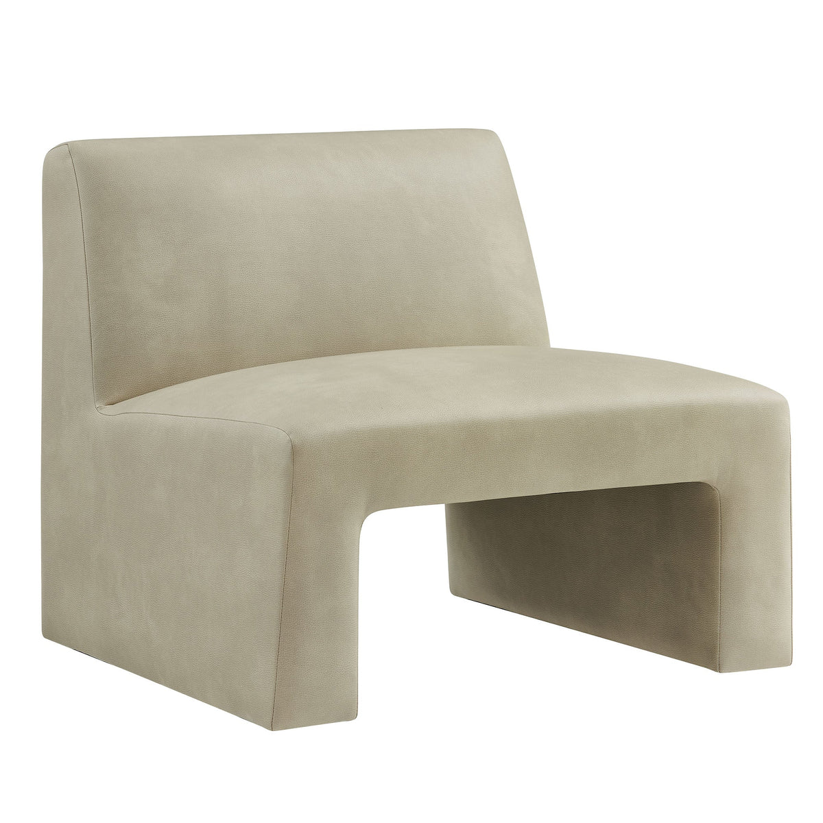 Amita Mineral Vegan Leather Armless Accent Chair - Ornate Home