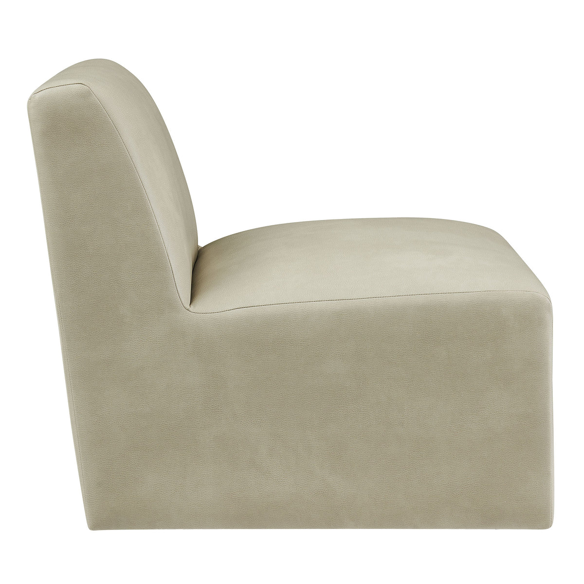 Amita Mineral Vegan Leather Armless Accent Chair - Ornate Home