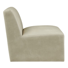 Amita Mineral Vegan Leather Armless Accent Chair - Ornate Home