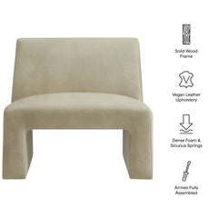Amita Mineral Vegan Leather Armless Accent Chair - Ornate Home