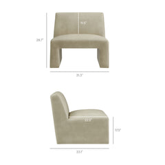 Amita Mineral Vegan Leather Armless Accent Chair - Ornate Home