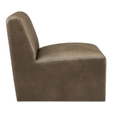 Amita Mushroom Vegan Leather Armless Accent Chair - Ornate Home