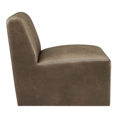 Amita Mushroom Vegan Leather Armless Accent Chair - Ornate Home
