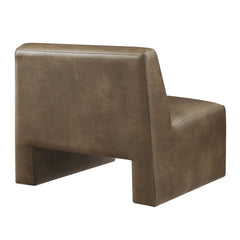 Amita Mushroom Vegan Leather Armless Accent Chair - Ornate Home