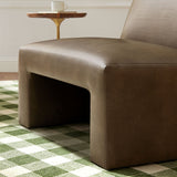Amita Mushroom Vegan Leather Armless Accent Chair - Ornate Home
