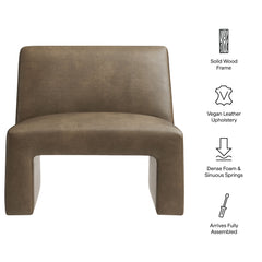 Amita Mushroom Vegan Leather Armless Accent Chair - Ornate Home